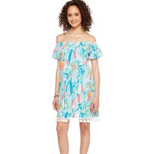 Lilly Marble Dress in Beach and Bae Print Small